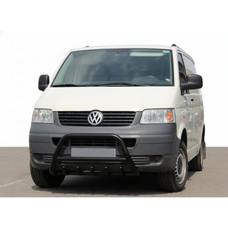 Кенгурятник WT003 Черный (Нержавеющая сталь) Volkswagen T5 Transporter 2003-2010 гг. фото 1