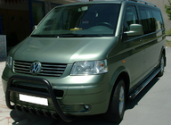Volkswagen T5 Caravelle 2004-2010 гг. Кенгурятник WT003 Черный (Нержавеющая сталь) фото 3