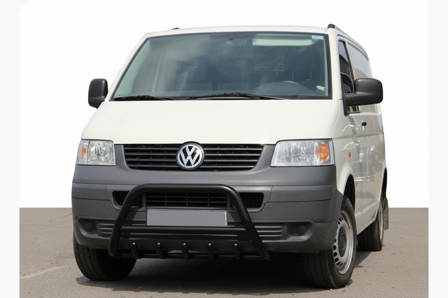 Volkswagen T5 Caravelle 2004-2010 гг. Кенгурятник WT003 Черный (Нержавеющая сталь) Фото 1