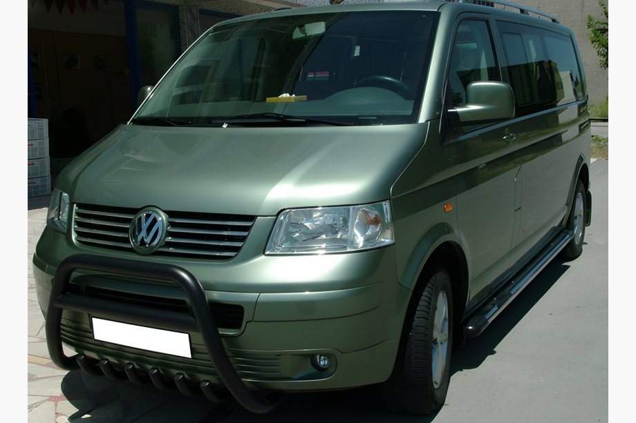 Volkswagen T5 Caravelle 2004-2010 гг. Кенгурятник WT003 Черный (Нержавеющая сталь) Фото 3