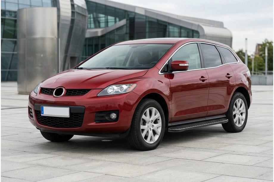 Mazda CX-7 2006-2012 гг. Боковые пороги Bosphorus Black (2 шт., алюминий) Image