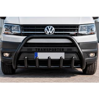 Кенгурятник WT004 Черный (Нержавейка) Volkswagen T4 Transporter 1990-2003 гг. фото 1