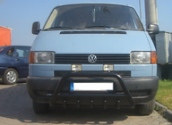 Volkswagen T4 Transporter 1990-2003 гг. Кенгурятник WT003 Черный (Нержавеющая сталь) фото 6