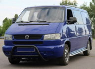 Volkswagen T4 Transporter 1990-2003 гг. Кенгурятник WT003 Черный (Нержавеющая сталь) фото 3