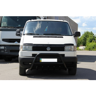 Кенгурятник WT003 Черный (Нержавеющая сталь) Volkswagen T4 Transporter 1990-2003 гг. фото 2