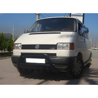 Кенгурятник WT003 Черный (Нержавеющая сталь) Volkswagen T4 Transporter 1990-2003 гг. фото 1