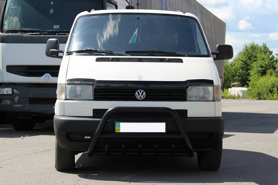 Volkswagen T4 Transporter 1990-2003 гг. Кенгурятник WT003 Черный (Нержавеющая сталь) Фото 2