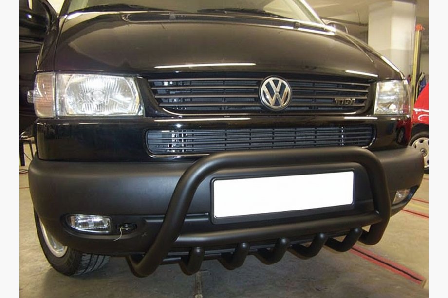 Volkswagen T4 Transporter 1990-2003 гг. Кенгурятник WT003 Черный (Нержавеющая сталь) Фото 7