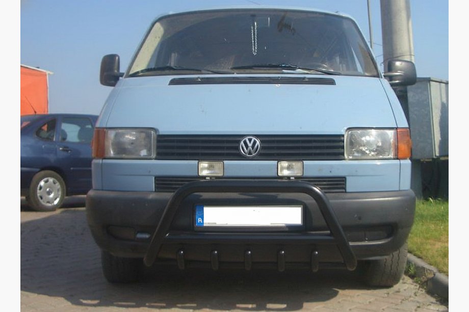 Volkswagen T4 Transporter 1990-2003 гг. Кенгурятник WT003 Черный (Нержавеющая сталь) Фото 6