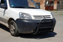 Citroen Berlingo 1996-2008 гг. Кенгурятник WT003 Black (нерж) фото 4
