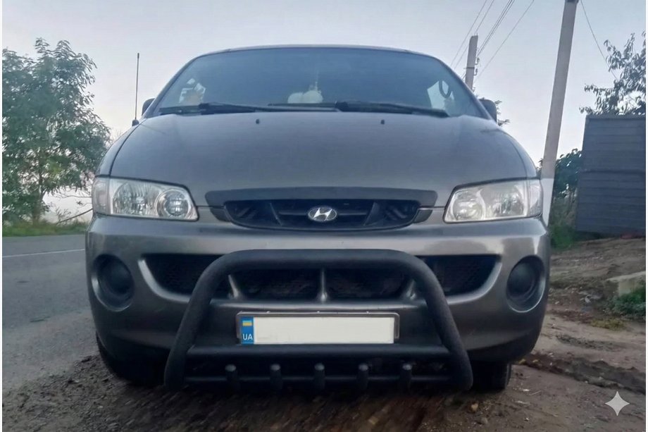 Hyundai H200, H1, Starex 1998-2007 гг. Кенгурятник WT003 Black (нерж) Фото 1
