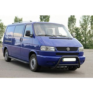 Передний силовой бампер WT003 Черный Нержавейка Volkswagen T4 Caravelle/Multivan 1990–2003 гг. фото 4