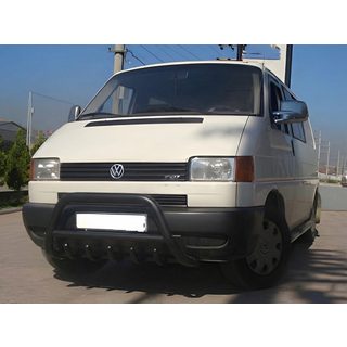 Передний силовой бампер WT003 Черный Нержавейка фото 2