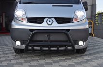 Renault Trafic 2001–2015 гг. Кенгурятник WT003 Черный (Нержавеющая сталь) фото 1