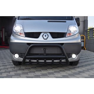 Кенгурятник WT003 Черный (Нержавеющая сталь) Renault Trafic 2001–2015 гг. фото 1
