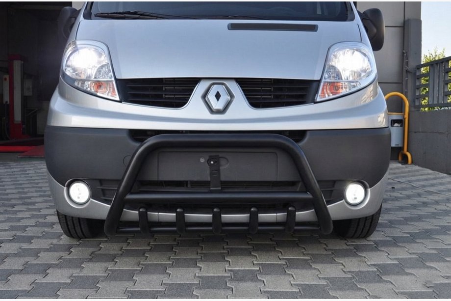 Renault Trafic 2001–2015 гг. Кенгурятник WT003 Черный (Нержавеющая сталь) Image