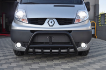 Opel Vivaro 2001–2015 гг. Кенгурятник WT003 Черный (Нержавеющая сталь) фото 1