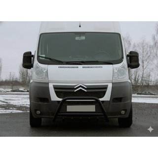 Передняя дуга WT003 Черная (нерж. сталь) Opel Movano 2021- гг. фото 4