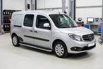 Mercedes Citan 2013-2021 гг. Боковые Подножки Maydos V1 (2 шт., Алюминий и Нержавейка) фото 1