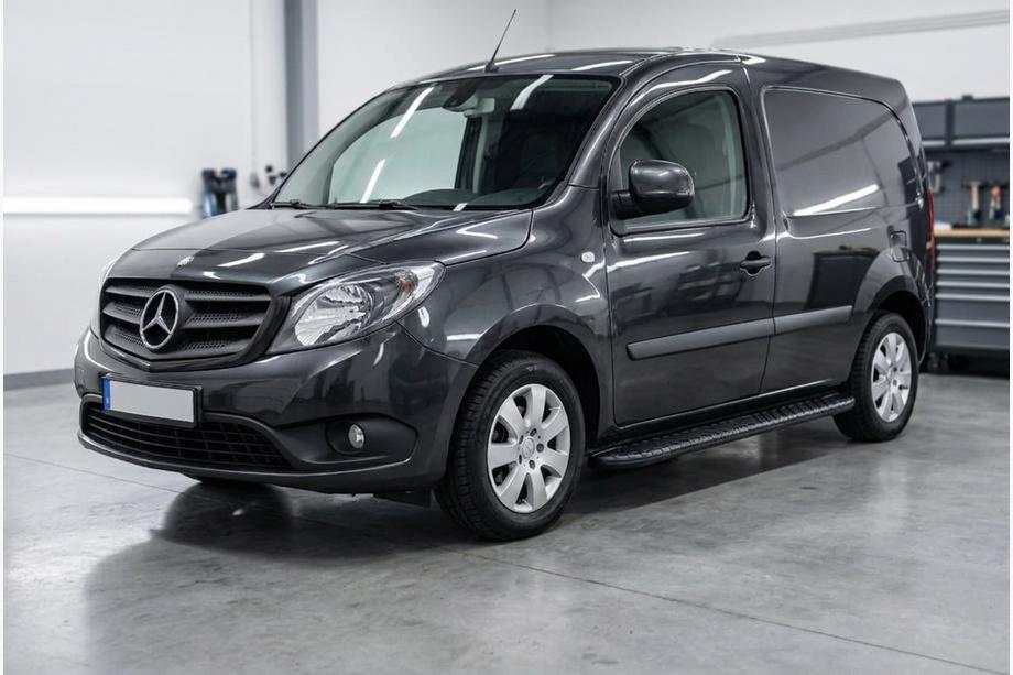 Mercedes Citan 2013-2021 гг. Боковые пороги Bosphorus Black (2 шт., алюминий) Image