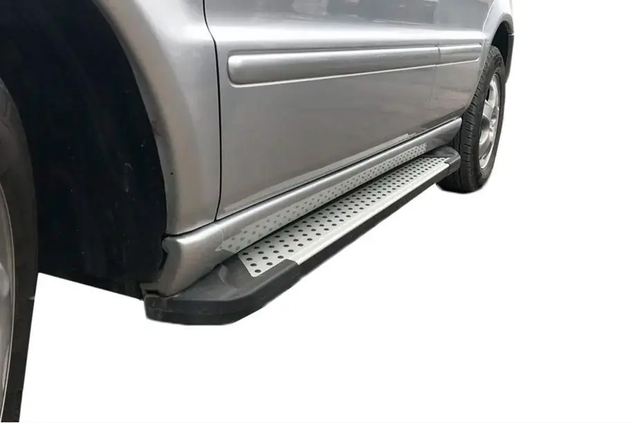 Mercedes ML W163 1997-2005 гг. Боковые пороги Allmond Grey (2 шт., алюминий) Фото 1