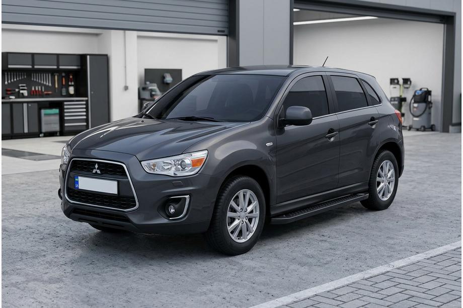 Mitsubishi ASX 2010-2023 гг. Боковые Подножки Allmond Black (2 шт., Алюминий) Image
