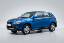 Mitsubishi ASX 2010-2023 гг. Боковые Подножки Duru (2 шт., Алюминий) фото 1