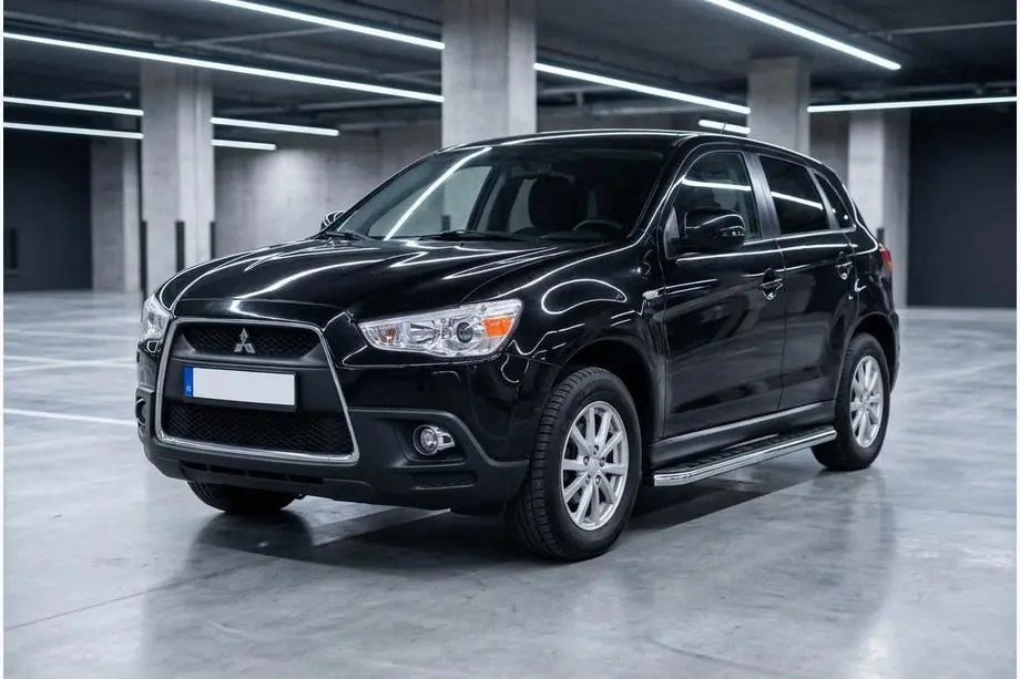 Mitsubishi ASX 2010-2023 гг. Боковые Подножки Maydos V1 (2 шт., Алюминий и Нержавейка) Image
