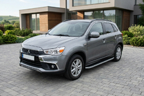 Mitsubishi ASX 2010-2023 гг. Боковые Подножки Tayga Grey (2 шт., Алюминий) фото 1