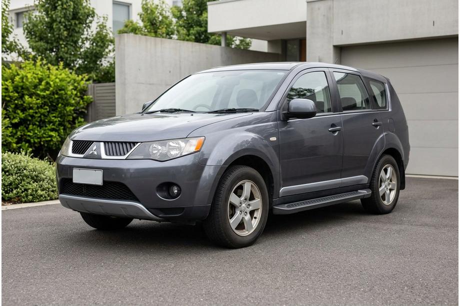Mitsubishi Outlander 2006-2012 гг. Боковые Подножки Allmond Black (2 шт., Алюминий) Фото 1