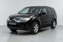 Mitsubishi Outlander 2006-2012 гг. Боковые пороги Bosphorus Black (2 шт., алюминий) фото 1