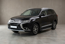 Mitsubishi Outlander 2012-2021 гг. Боковые Подножки Duru (2 шт., Алюминий) фото 1