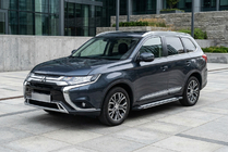 Mitsubishi Outlander 2012-2021 гг. Боковые Подножки Rainbow (2 шт., Алюминий) фото 1