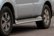 Mitsubishi Pajero Wagon IV 2006-2021 гг. Боковые трубы (2 шт., нержавейка) фото 5
