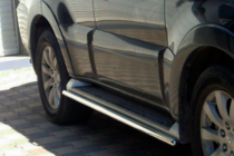 Mitsubishi Pajero Wagon IV 2006-2021 гг. Боковые трубы (2 шт., нержавейка) фото 1