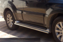 Mitsubishi Pajero Wagon IV 2006-2021 гг. Боковые трубы (2 шт., нержавейка) фото 2