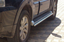 Mitsubishi Pajero Wagon IV 2006-2021 гг. Боковые трубы (2 шт., нержавейка) фото 3
