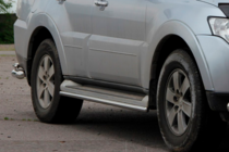 Mitsubishi Pajero Wagon IV 2006-2021 гг. Боковые трубы (2 шт., нержавейка) фото 4