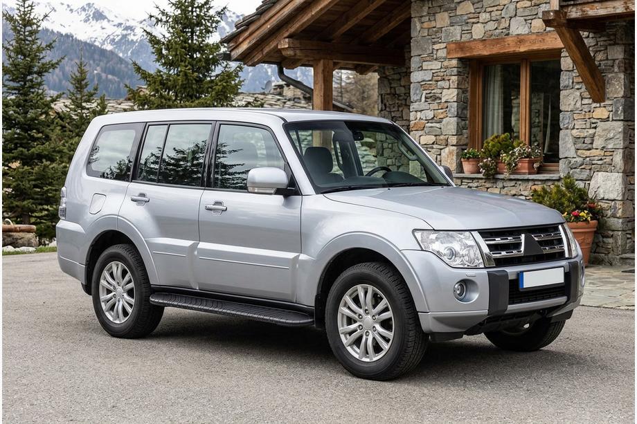 Mitsubishi Pajero Wagon IV 2006-2021 гг. Боковые пороги Bosphorus Black (2 шт., алюминий) Фото 1