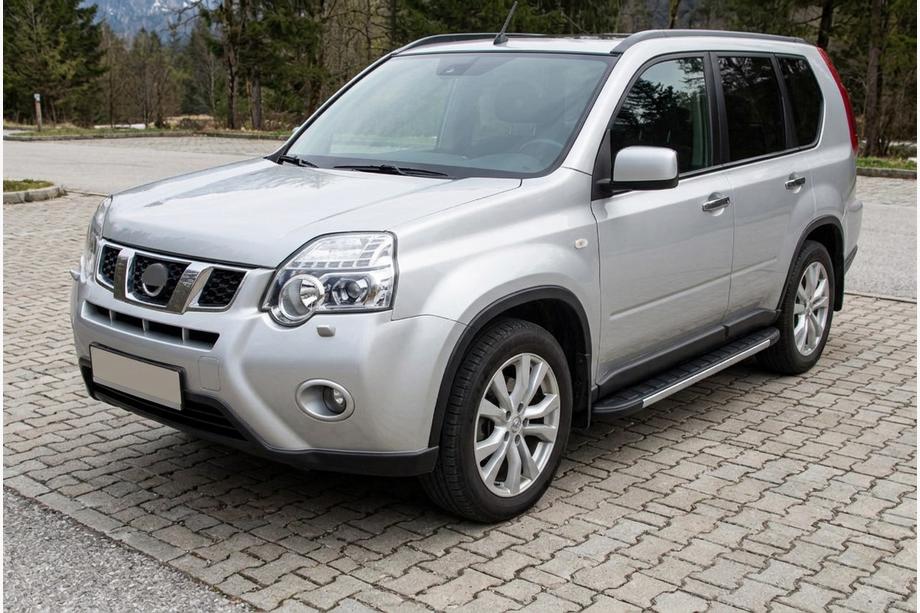 Nissan X-trail T31 2007-2014 гг. Боковые Подножки Duru (2 шт., Алюминий) Image