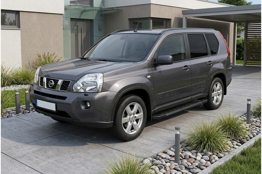 Nissan X-trail T31 2007-2014 гг. Боковые Подножки RedLine Black (2 шт., Алюминий) Image