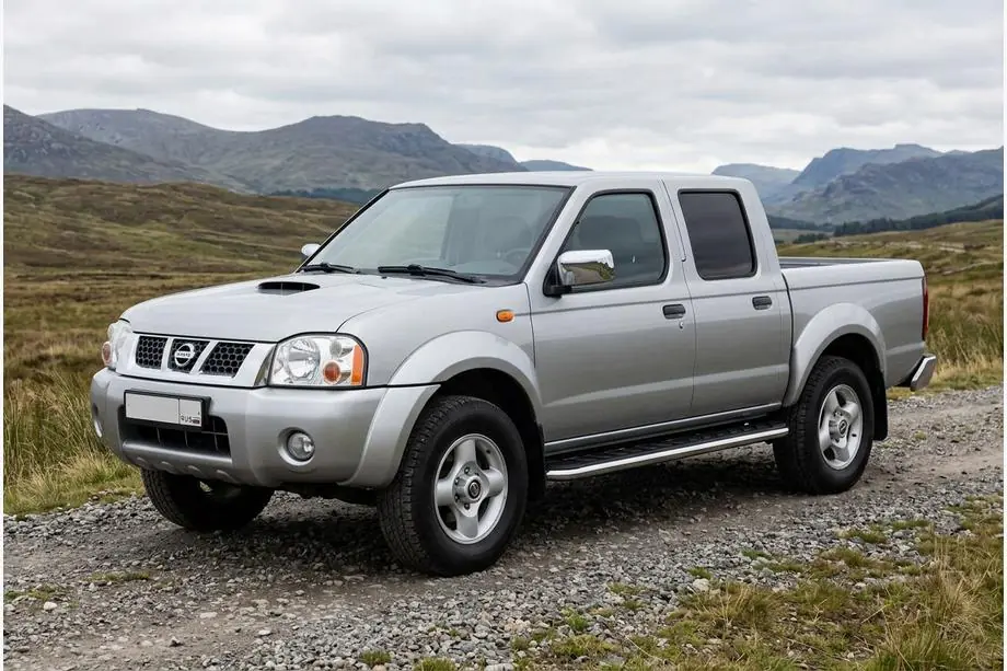 Nissan NP300 1999-2015 гг. Боковые Подножки Maydos V1 (2 шт., Алюминий и Нержавейка) Image