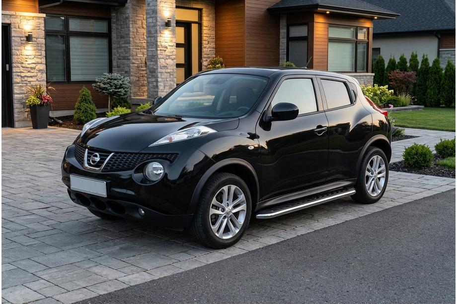 Nissan Juke 2010-2019 гг. Боковые Подножки Maydos V1 (2 шт., Алюминий и Нержавейка) Image