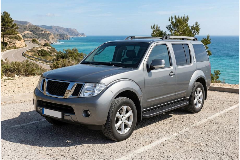 Nissan Pathfinder R51 2005-2014 гг. Боковые пороги Bosphorus Black (2 шт., алюминий) Image