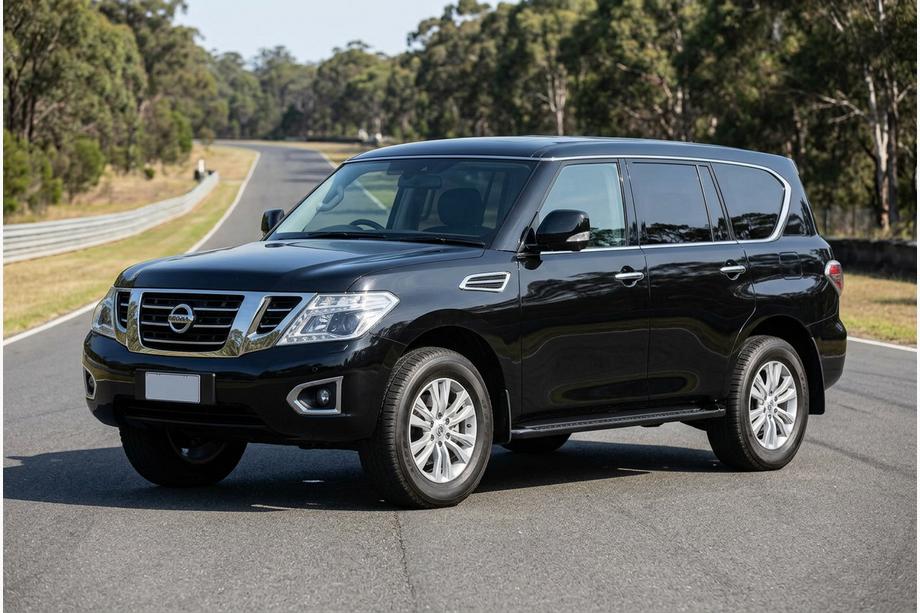 Nissan Patrol Y62 2010-2024 гг. Боковые Подножки Allmond Black (2 шт., Алюминий) Фото 1