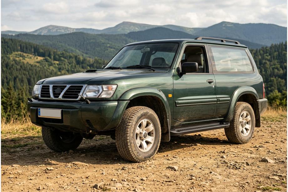 Nissan Patrol Y61 1997-2011 гг. Боковые Подножки Allmond Black (2 шт., Алюминий) Фото 1