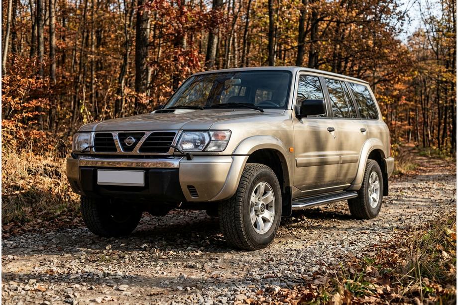 Nissan Patrol Y61 1997-2011 гг. Боковые Подножки Maydos V1 (2 шт., Алюминий и Нержавейка) Image