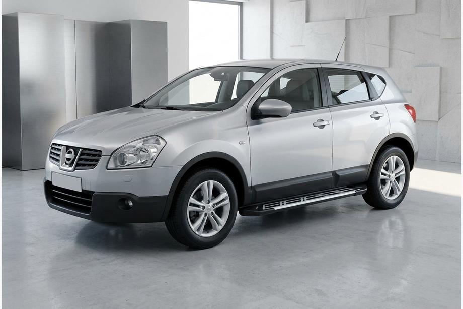 Nissan Qashqai 2007-2010 гг. Боковые Подножки Sunrise (2 шт., Алюминий) Фото 1