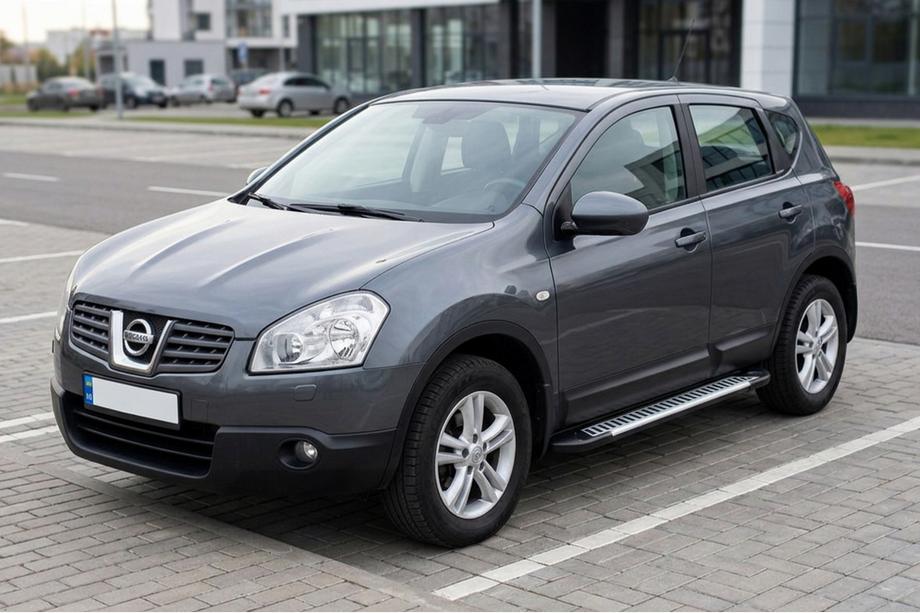 Nissan Qashqai 2007-2010 гг. Боковые Подножки Line (2 шт., Алюминий) Image