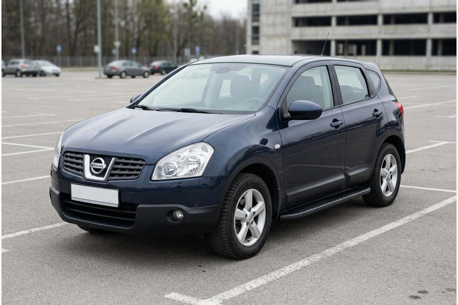 Nissan Qashqai 2007-2010 гг. Боковые пороги Bosphorus Black (2 шт., алюминий) Фото 1